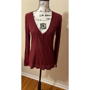 Women’s Size Large Lightweight Pullover Hoodie Long Sleeve Burgundy